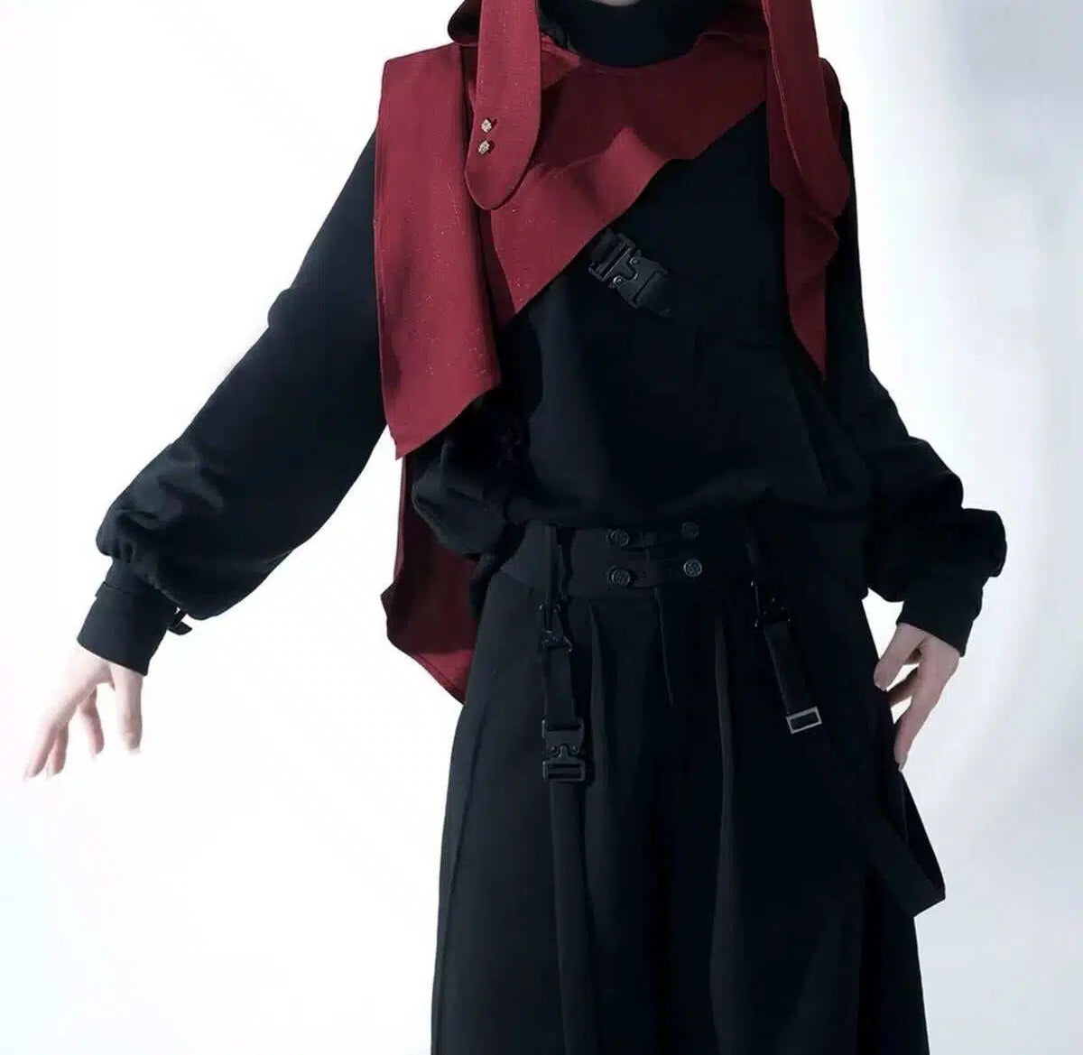 Red Ouji Lolita Cloak Prince-Style Cool Handsome Cape Elegant Outerwear
