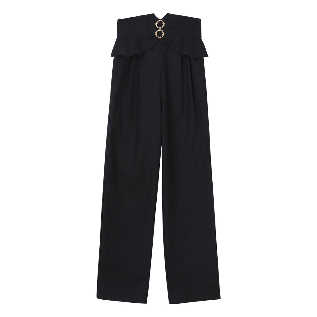 Ouji Fashion Black Pants Prince Style Boyish Elegant Daily Long Trousers