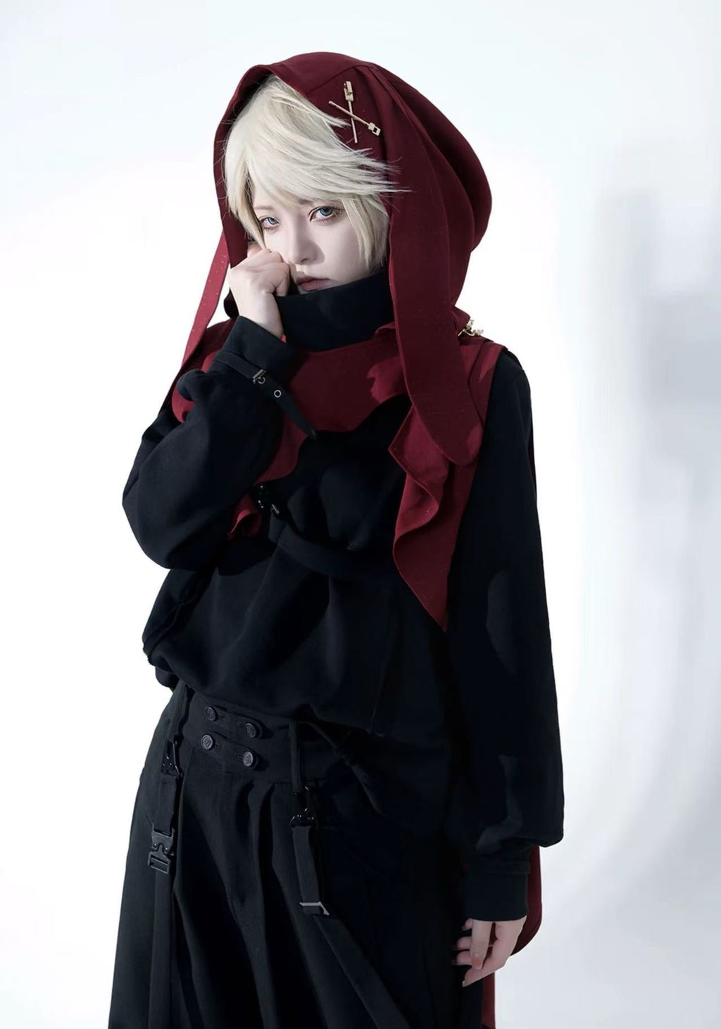 Red Ouji Lolita Cloak Prince-Style Cool Handsome Cape Elegant Outerwear