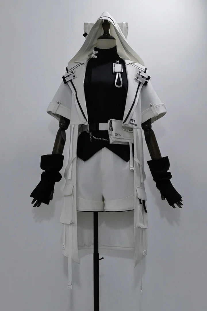 Ouji Fashion Niche Tech Set White Cat Ear Cyber Jacket