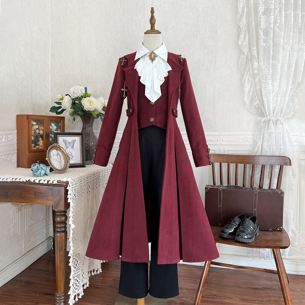 Ouji Fashion Black Pants Dracula Legend Medieval Prince Autumn Winter Trousers