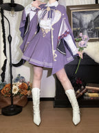 Ouji Fashion Lolita Lavender Noble Set Embroider Cape Skirt Ensemble