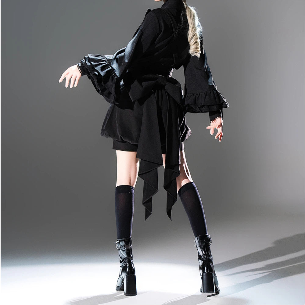 Ouji Fashion Lolita Shirt Gothic Black Prince-Style Top