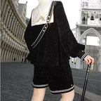 Ouji Lolita Fashion Black Set Gothic Academic Prince Style Ensemble