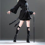 Ouji Fashion Lolita Shirt Gothic Black Prince-Style Top