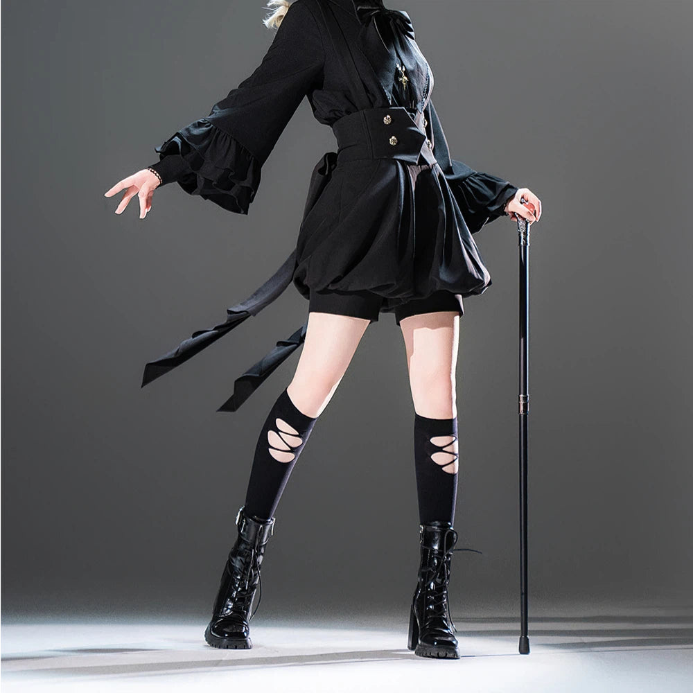 Ouji Fashion Lolita Shirt Gothic Black Prince-Style Top