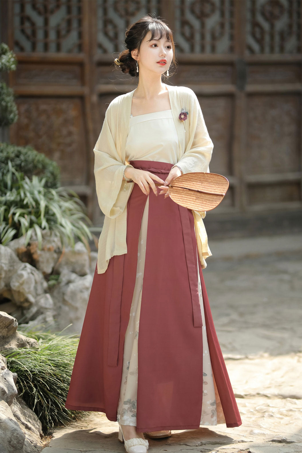 Modern Hanfu  Three-pleated Skirt for Daily Hanfu