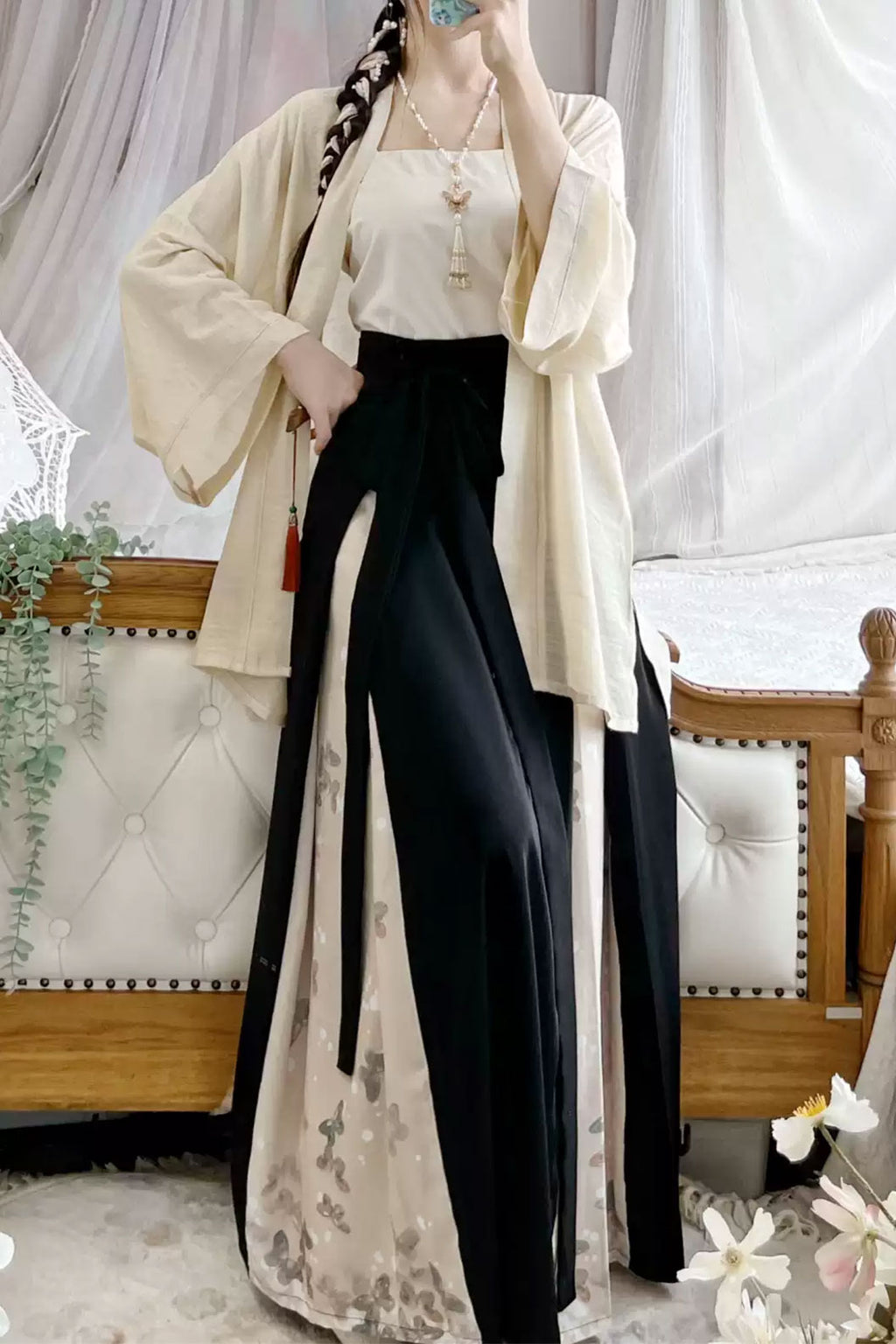 Modern Hanfu  Three-pleated Skirt for Daily Hanfu