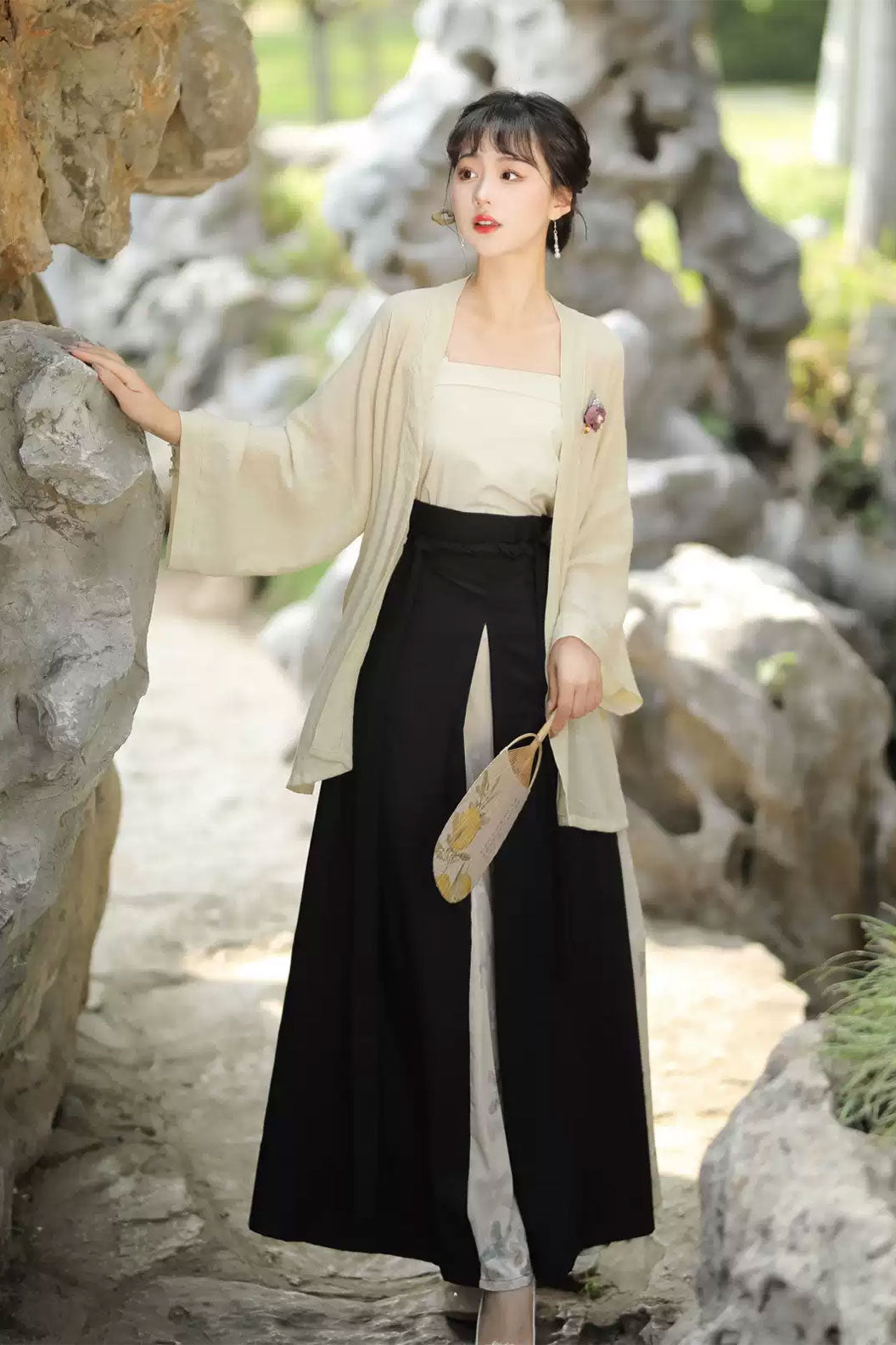 Modern Hanfu  Three-pleated Skirt for Daily Hanfu