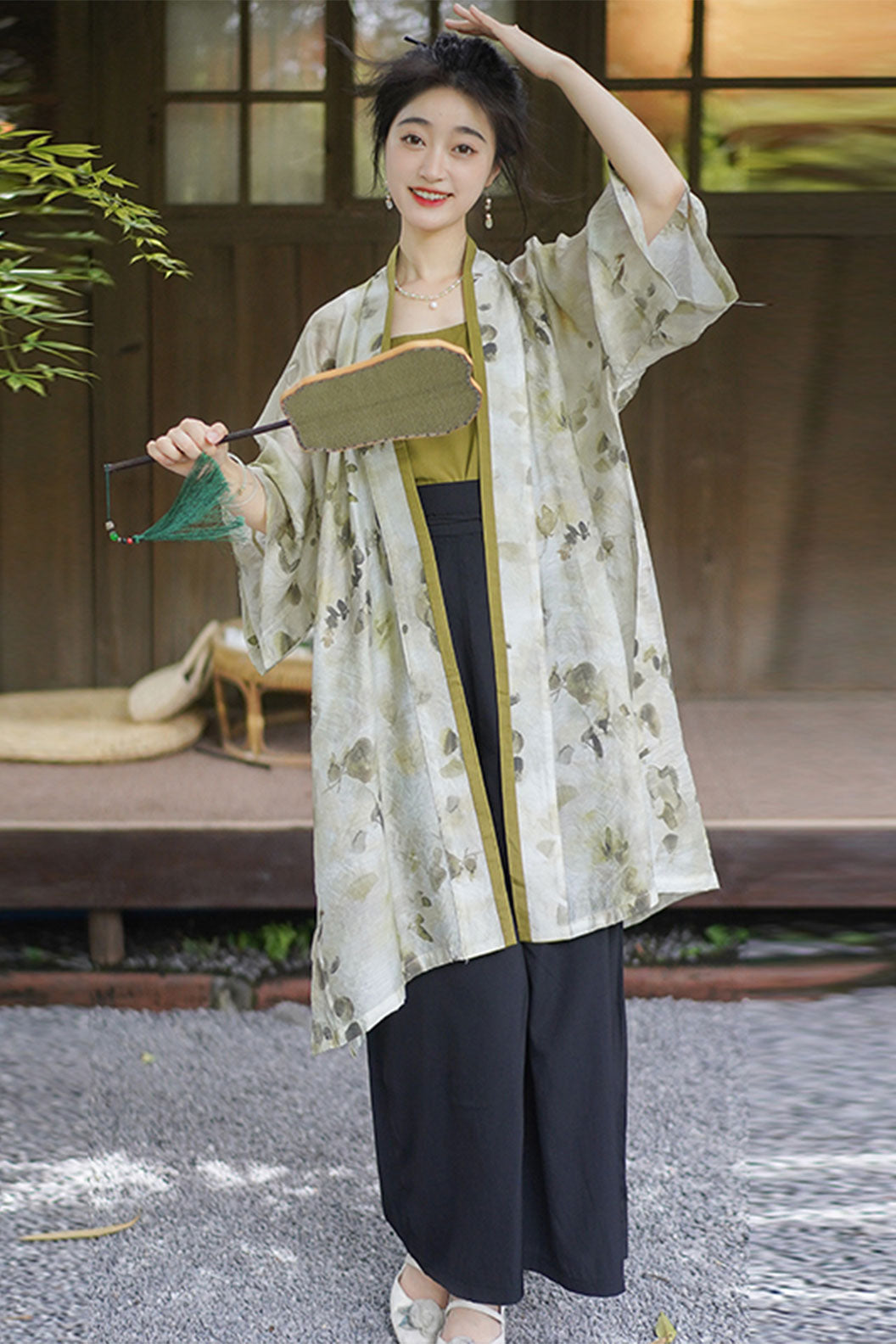 Modern Hanfu Green Hanfu Dress for Spring and Summer Chinese style