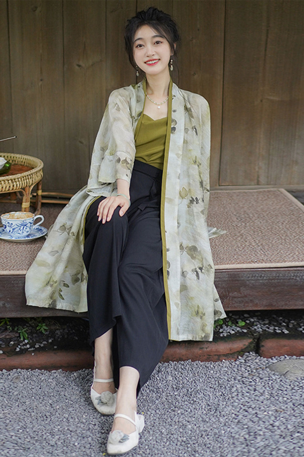 Modern Hanfu Green Hanfu Dress for Spring and Summer Chinese style