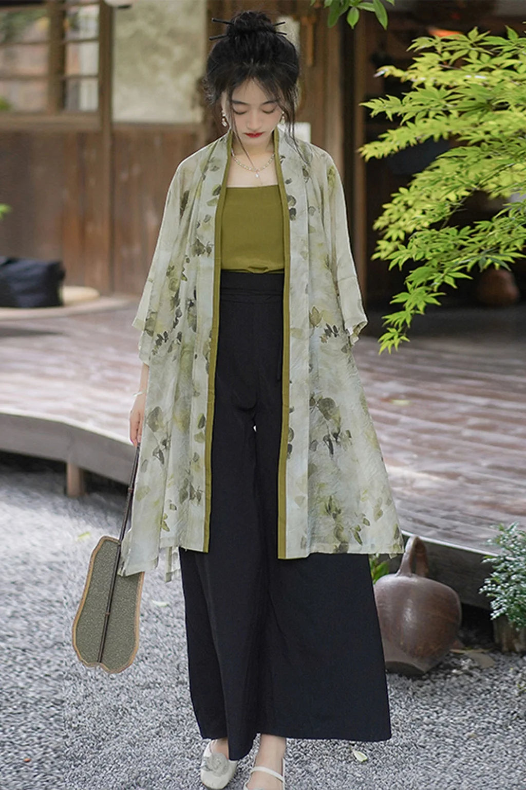 Modern Hanfu Green Hanfu Dress for Spring and Summer Chinese style