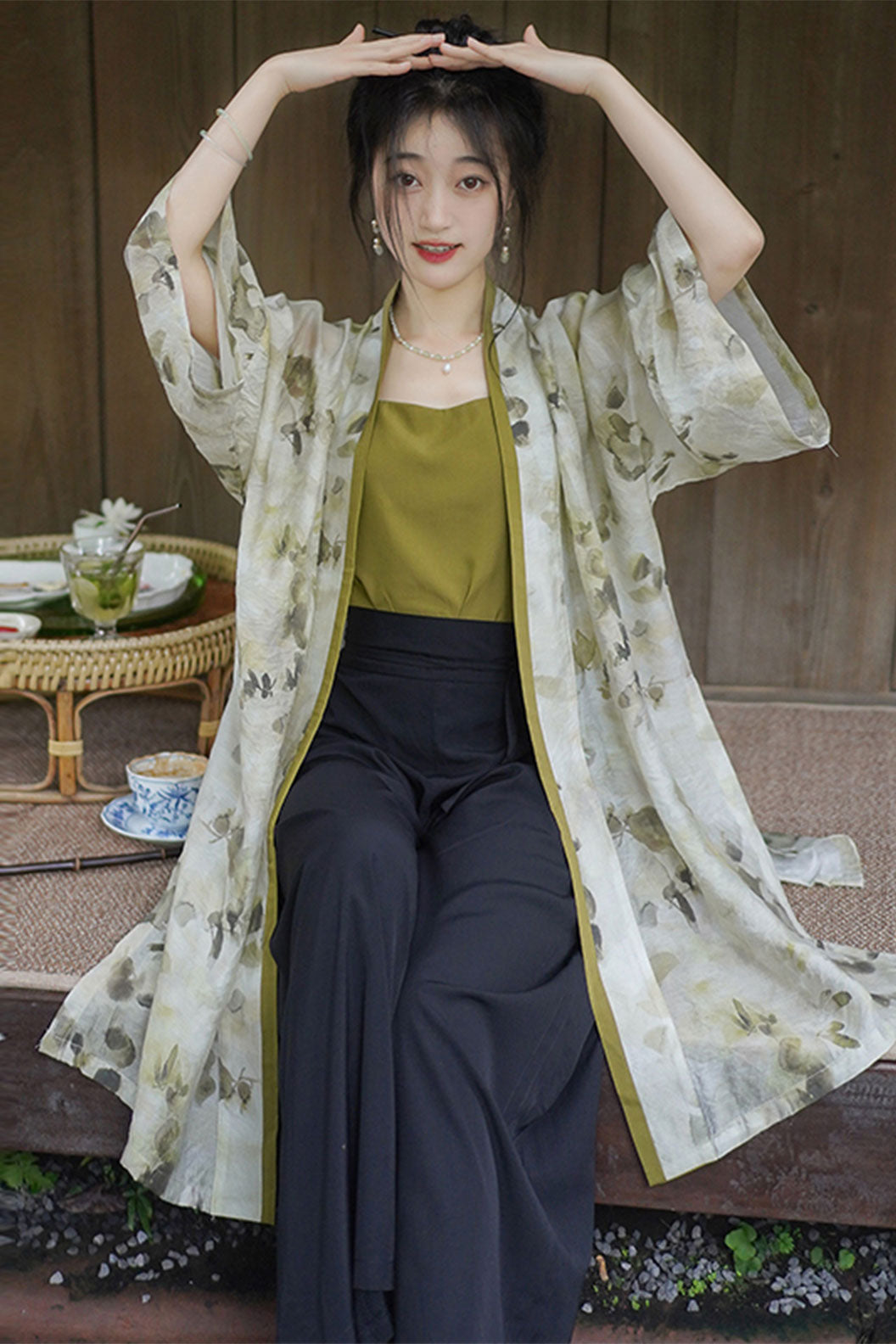 Modern Hanfu Green Hanfu Dress for Spring and Summer Chinese style