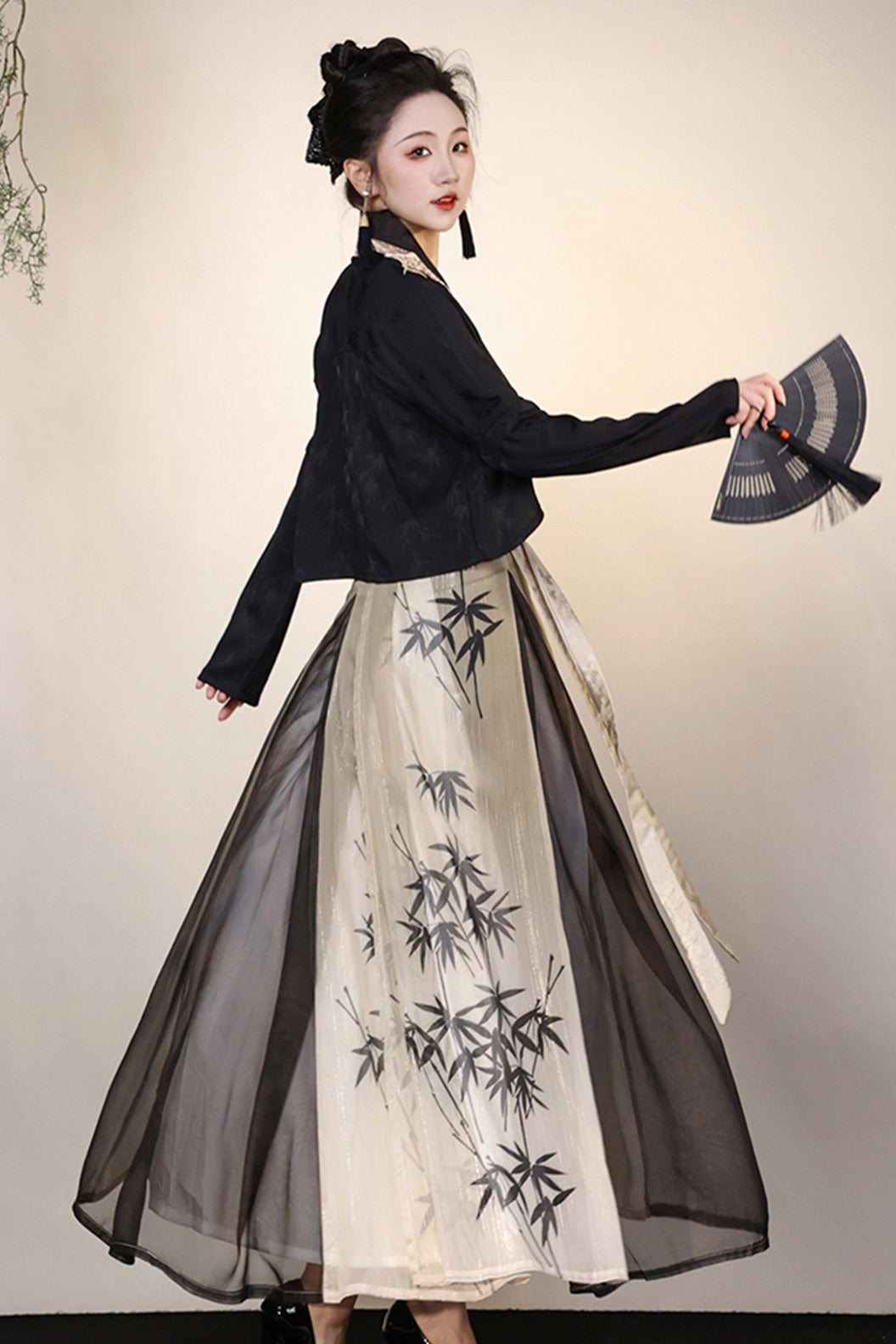 Modern Hanfu Women’s Sipo Sanjian Skirt Chinese Style Hanfu Dress