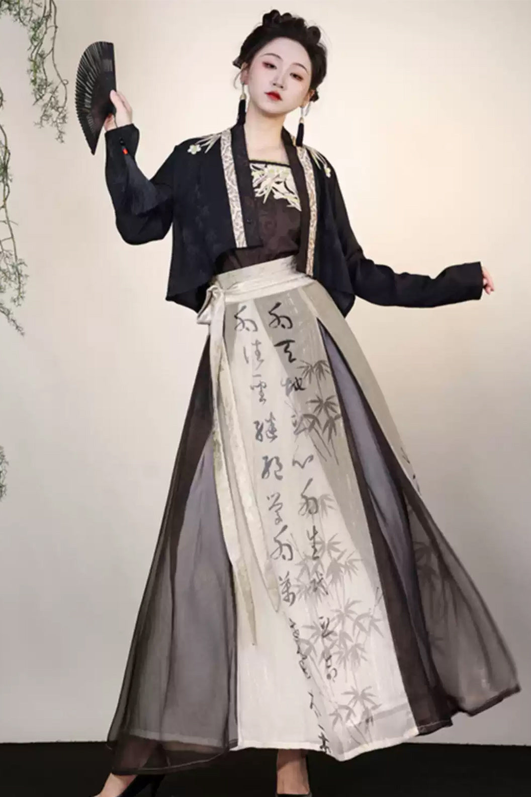 Modern Hanfu Women’s Sipo Sanjian Skirt Chinese Style Hanfu Dress