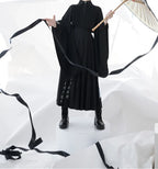 Ouji Goth Lolita Inner Shirt Retro Chinese Style Pointed Neck Big Sleeve Elegant Cape