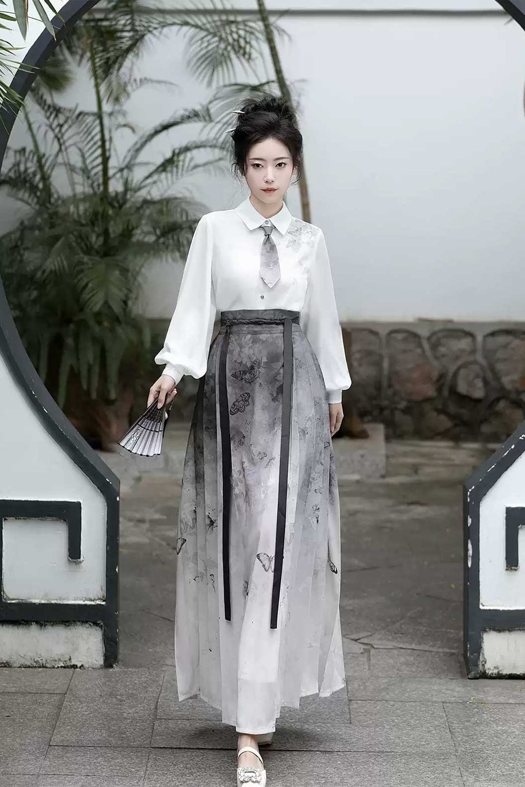 Modern Hanfu Black Hanfu Dress with Ma Mian Skirt Chinese Style