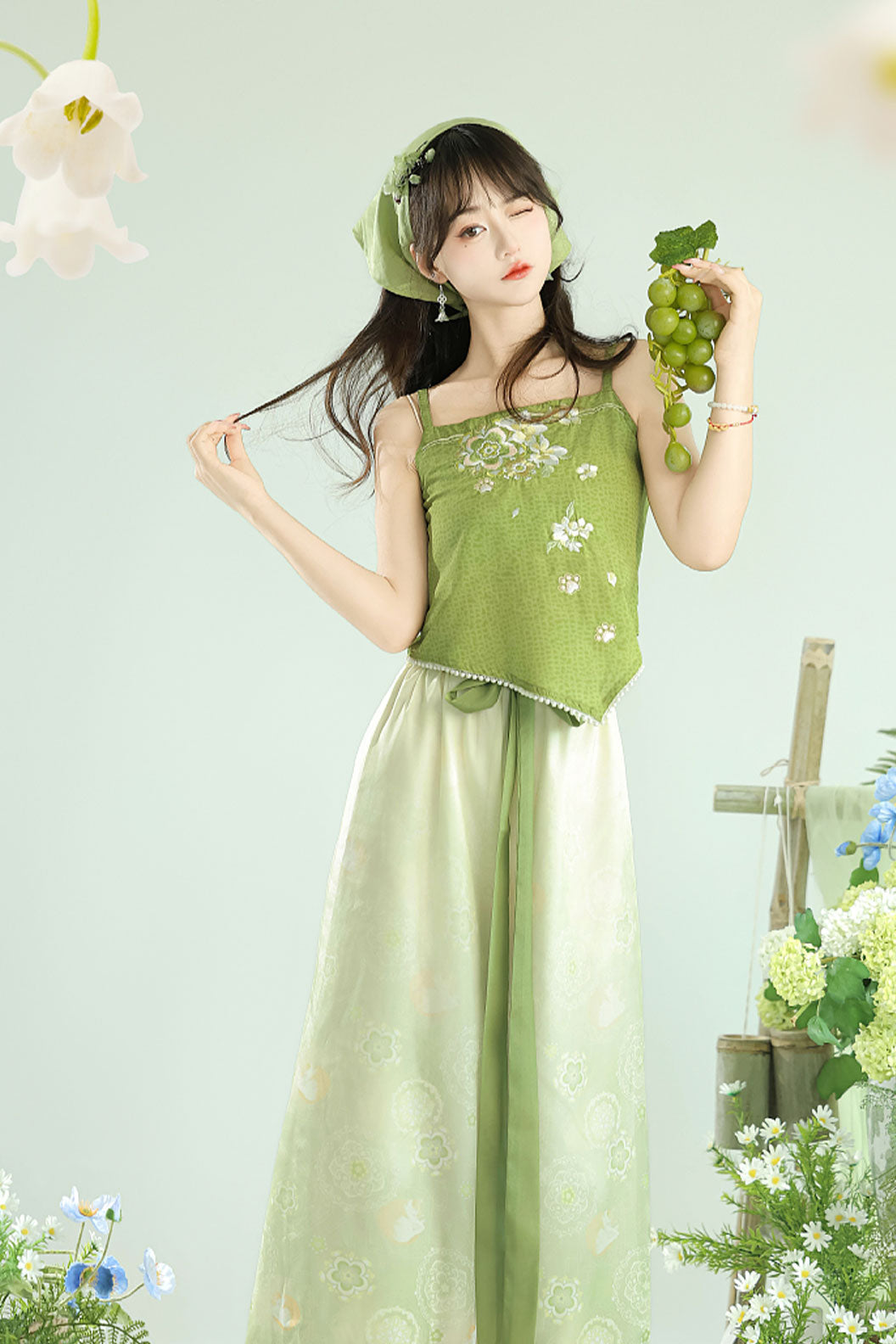 Modern Hanfu Green Four-piece Set Chinese fashion