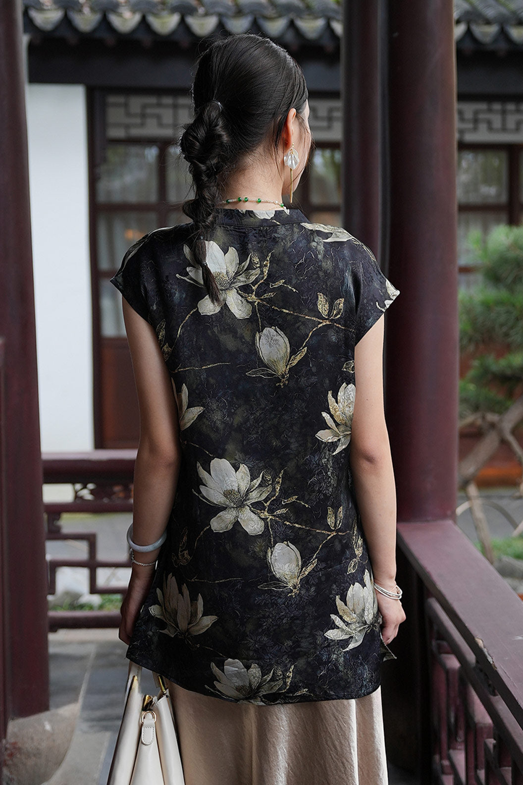 Modern Hanfu Chinese Style Sleeveless Blouse Ao Dai High End Hanfu Dress