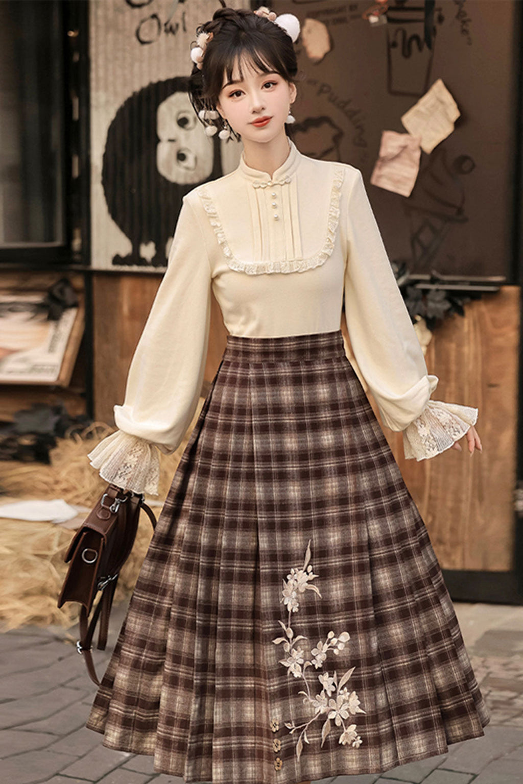 Modern Hanfu clothing Guofeng Banqun Qiudong Set Hanfu dress