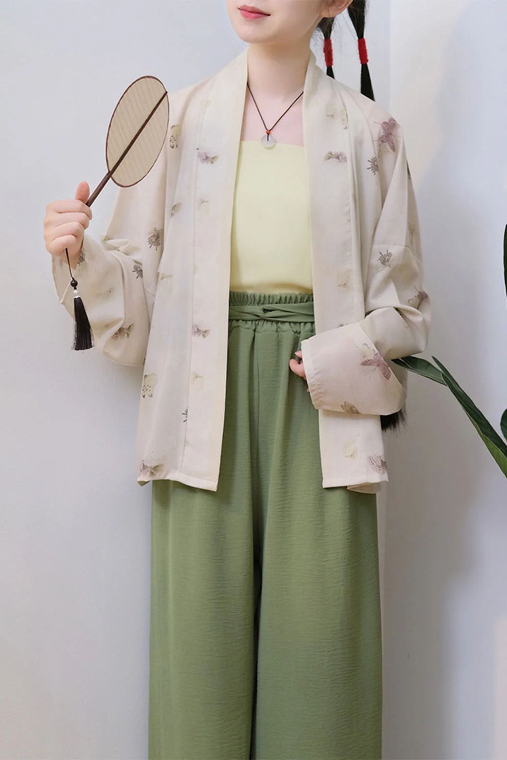 Modern Hanfu in Multi-color Three-piece Set with Song Dynasty Pants Hanfu