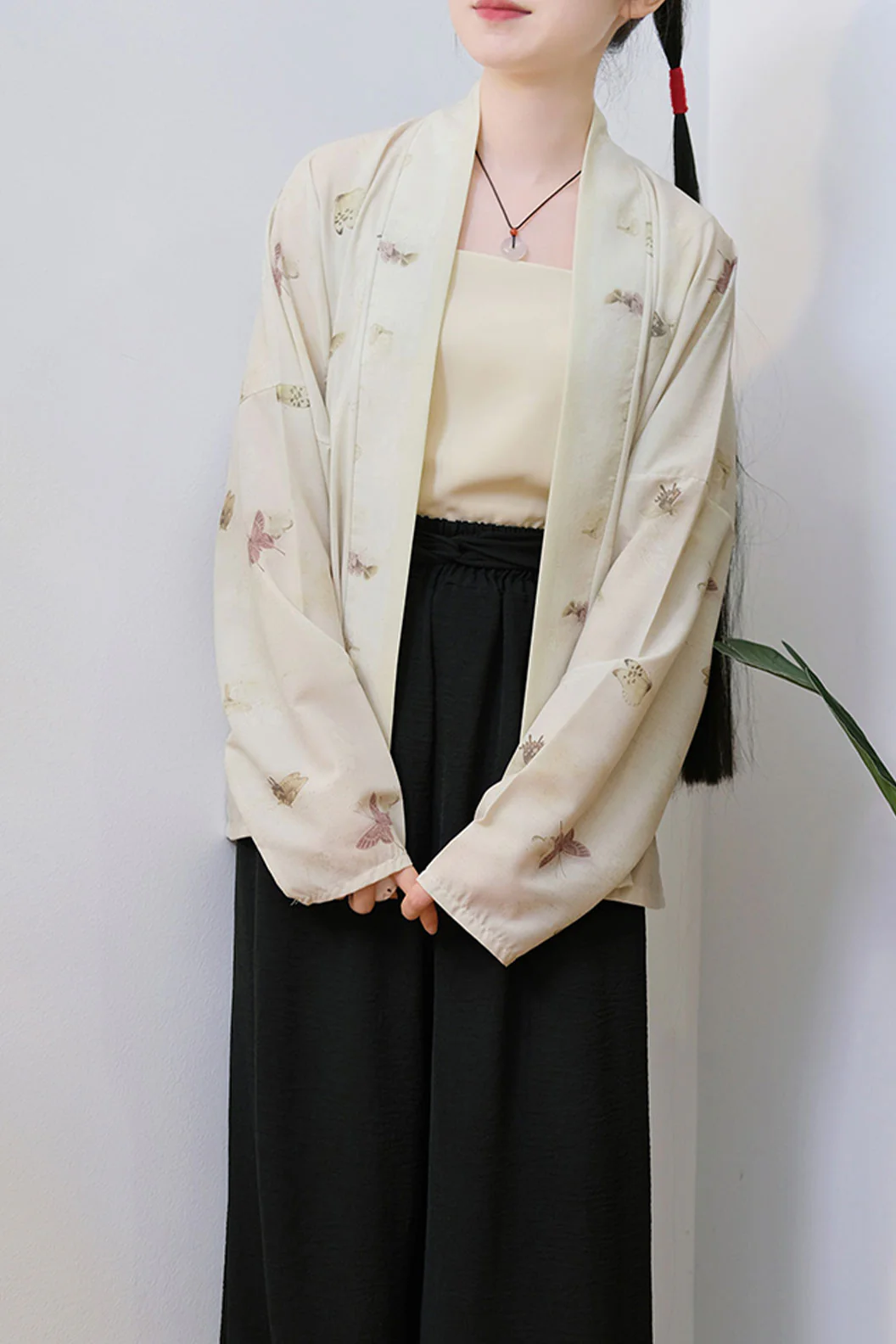 Modern Hanfu in Multi-color Three-piece Set with Song Dynasty Pants Hanfu