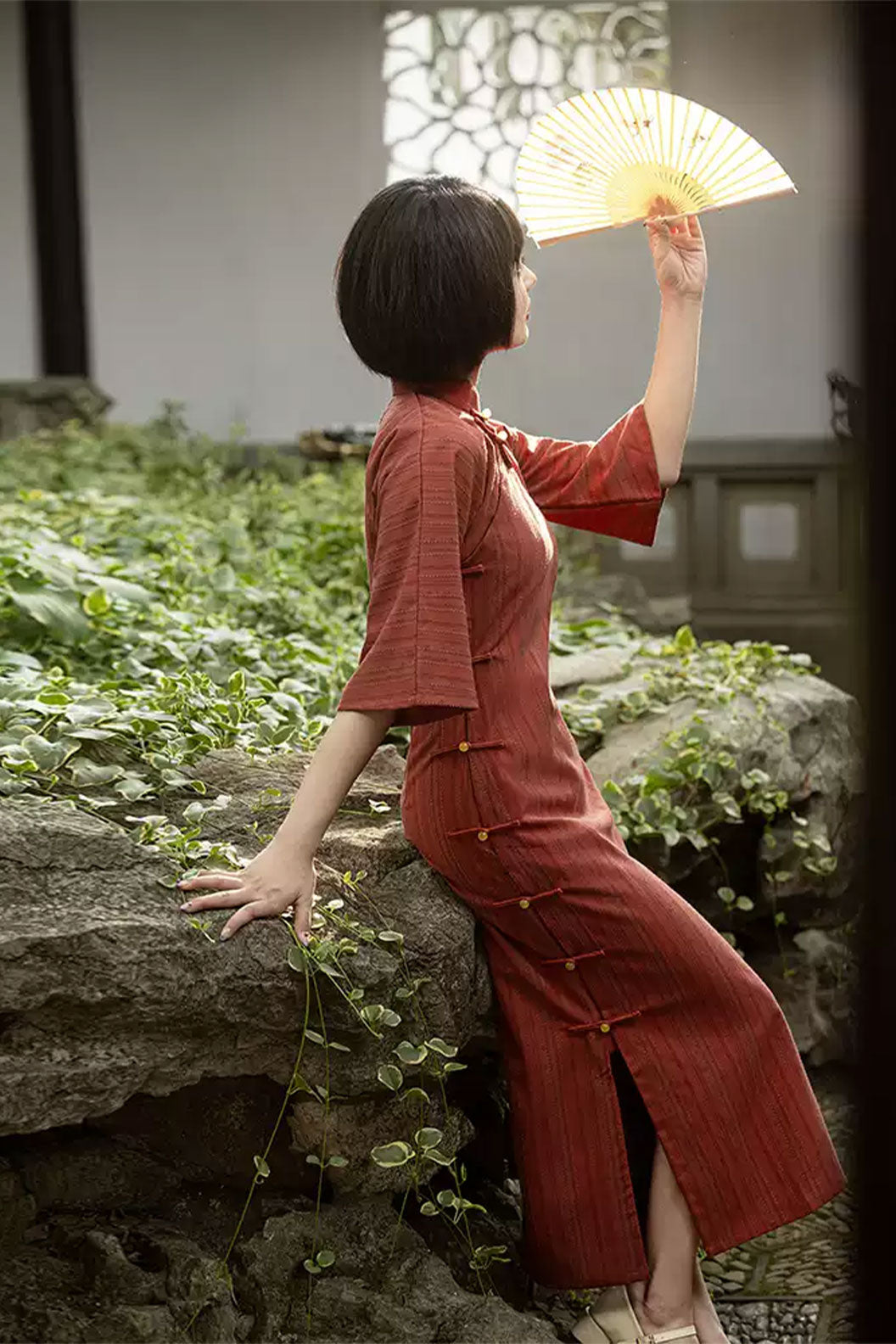 Modern Hanfu Red Qipao Dress Chinese Style