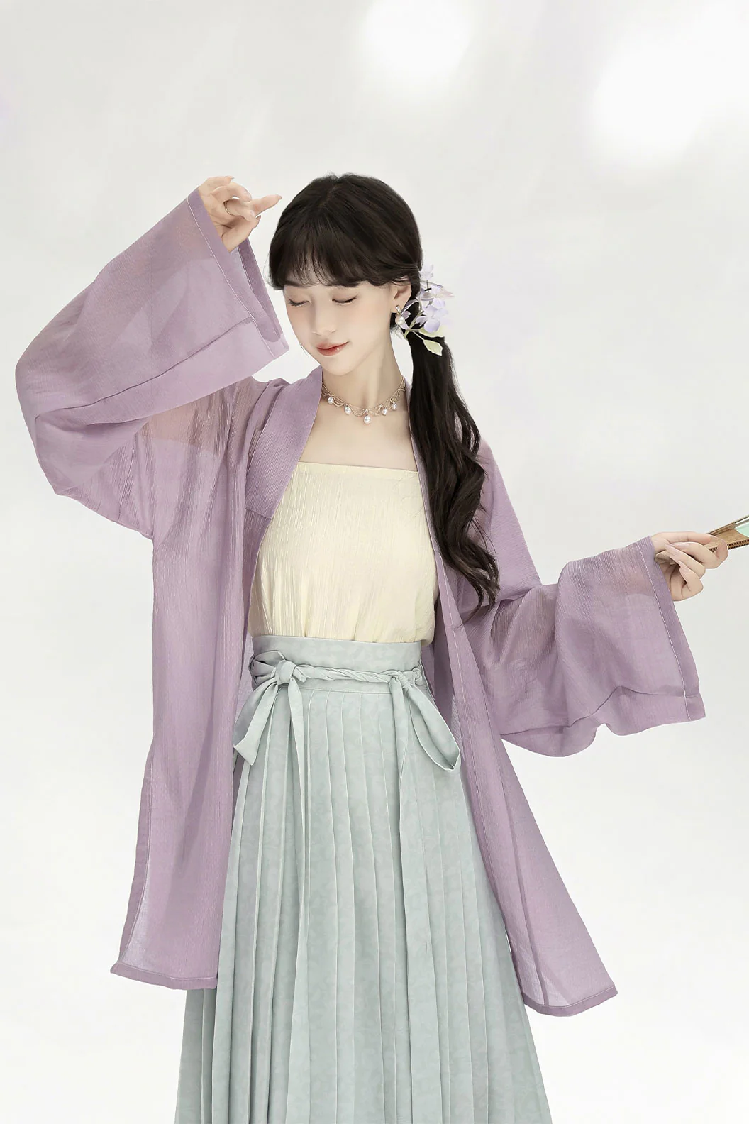 Modern Hanfu with Long Gown withTencel Camisol Chinese style