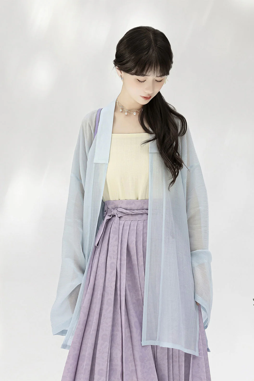 Modern Hanfu with Long Gown withTencel Camisol Chinese style