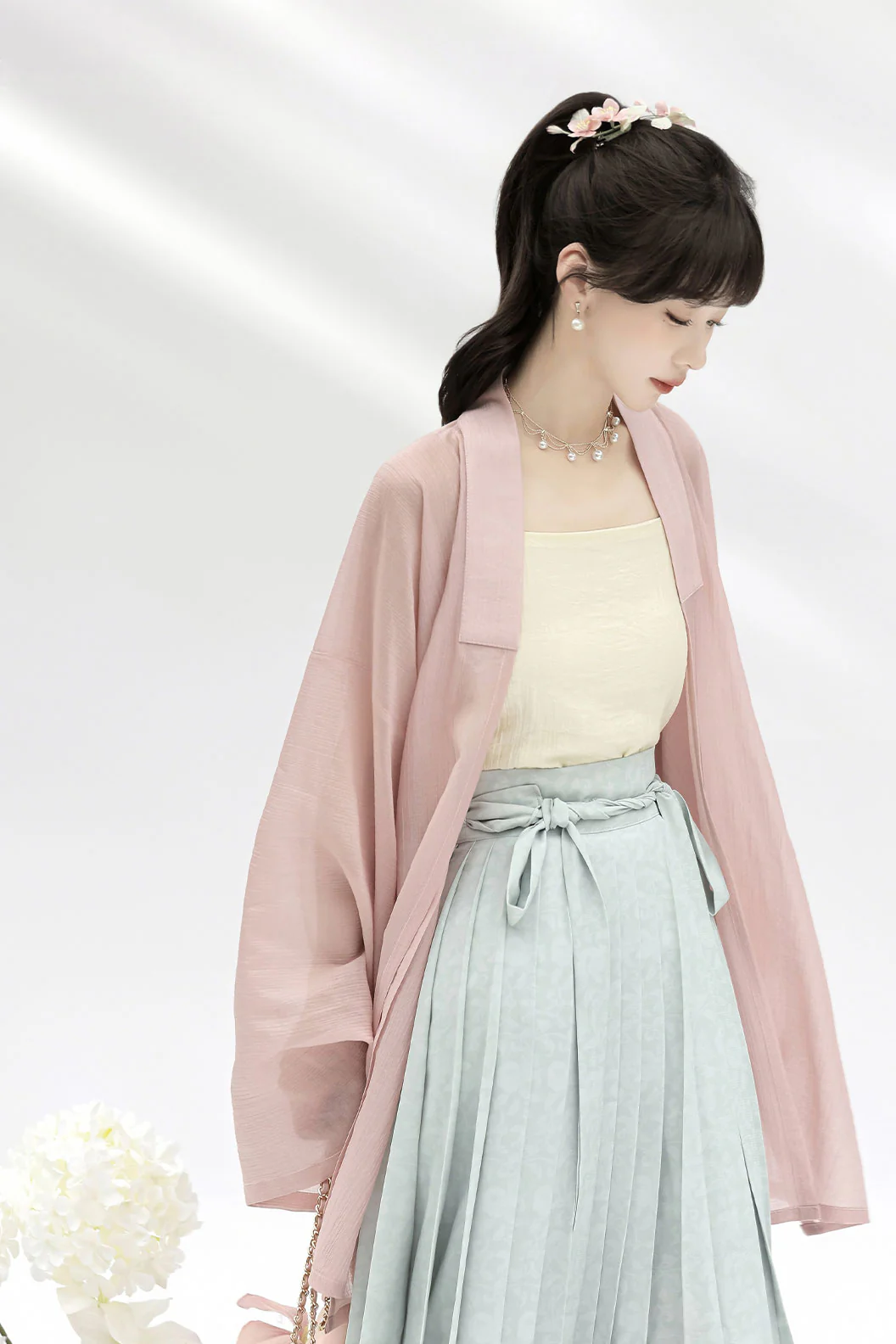 Modern Hanfu with Long Gown withTencel Camisol Chinese style
