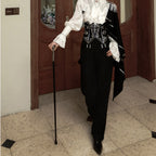 Ouji Fashion Lolita Gothic Noble Set Embroider Waistcoat Tailcoat Ensemble