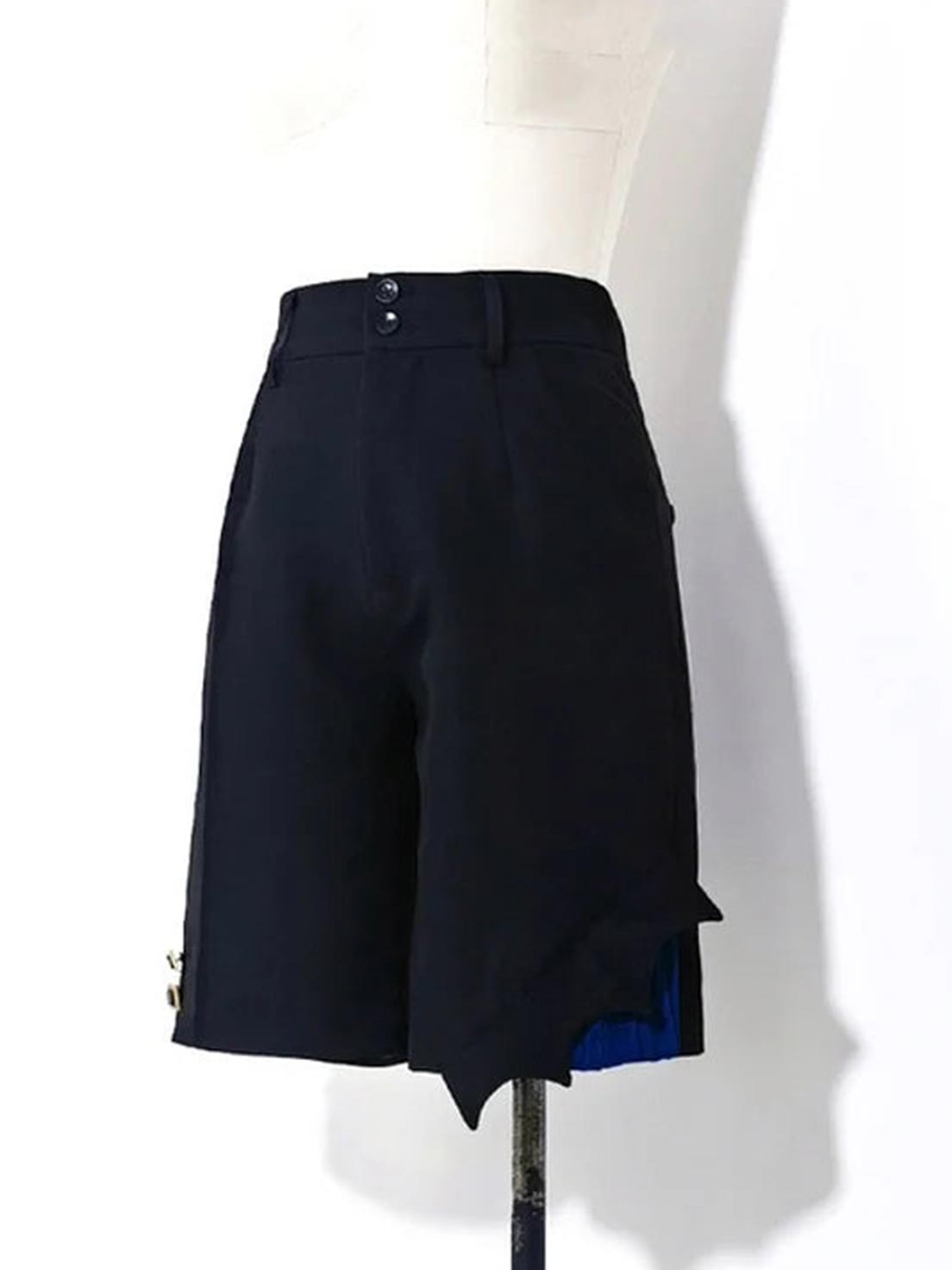 Ouji Fashion Lolita Prince Style Straight Leg Black Shorts Classic Vintage Style Outfit