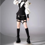 Ouji Fashion Lolita Set by Three Cats Original Design Black White Butler-Style Ensemble