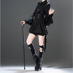 Ouji Fashion Lolita Shirt Gothic Black Prince-Style Top