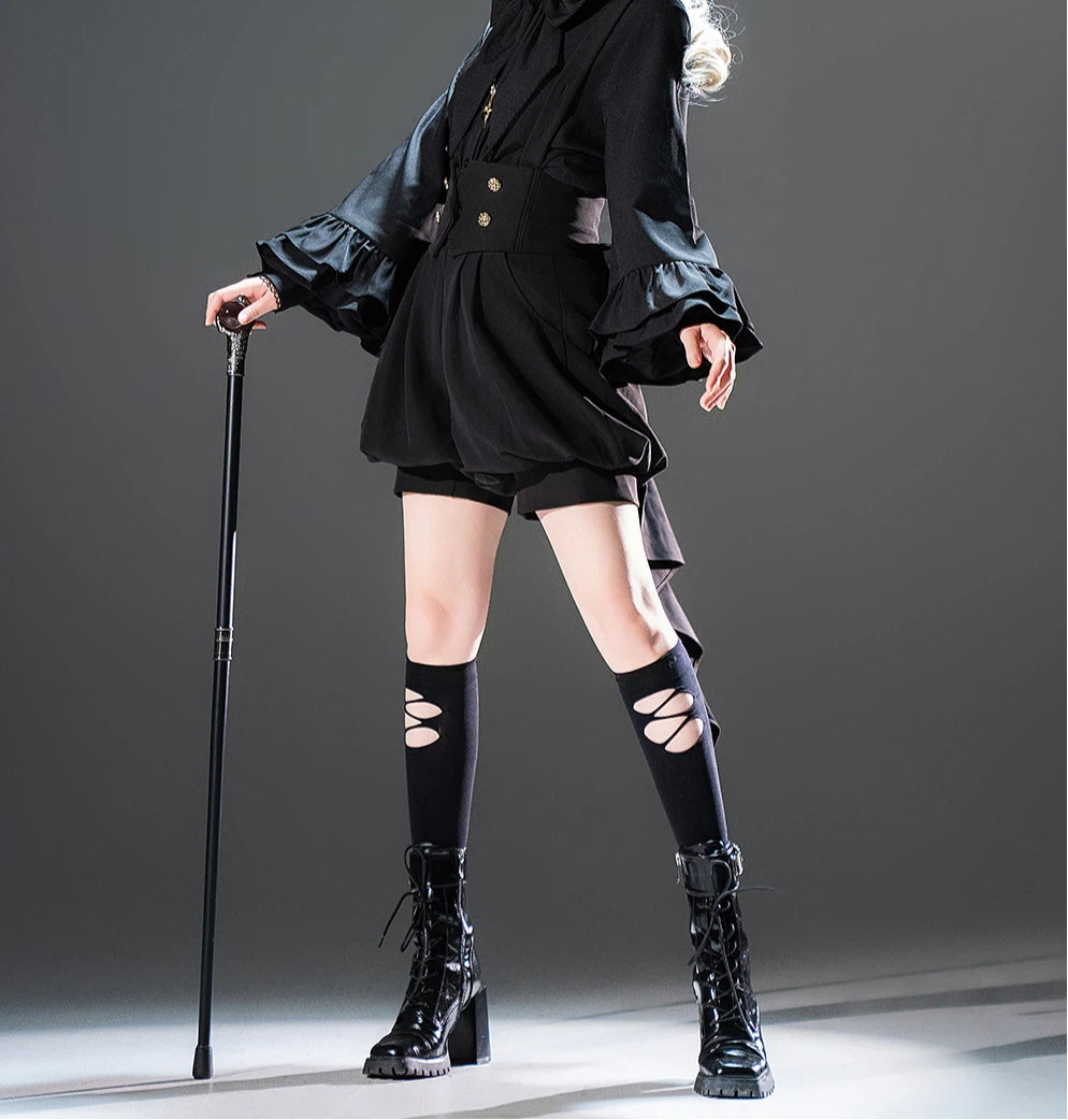 Ouji Fashion Lolita Shirt Gothic Black Prince-Style Top