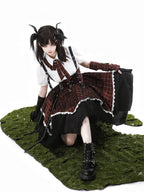 Ouji Fashion Lolita Sweet Hottie Abi Wind Black Dress Vintage Elegant Cute Prince Style Outfit