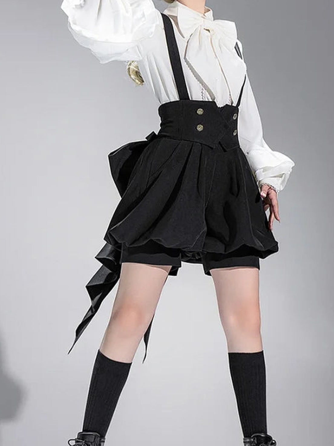 Ouji Fashion Lolita Vintage British Style Elegant Dark Cute Prince Shorts Set Blouse Shirt Outfit
