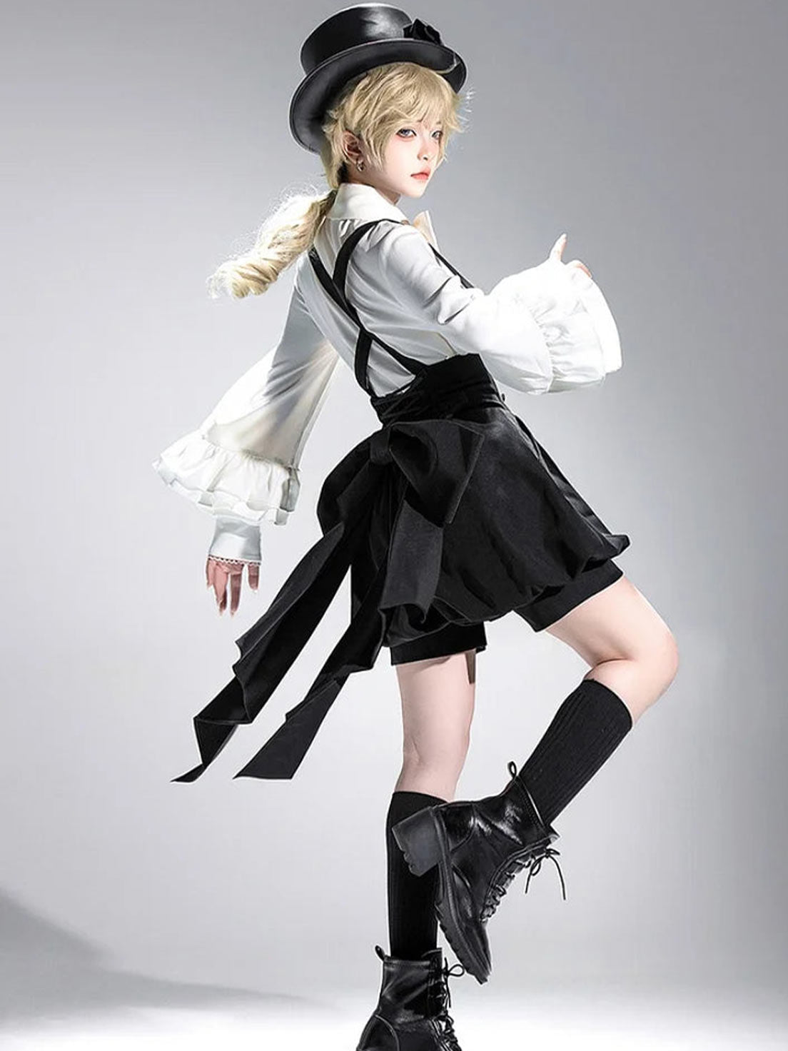Ouji Fashion Lolita Vintage British Style Elegant Dark Cute Prince Shorts Set Blouse Shirt Outfit
