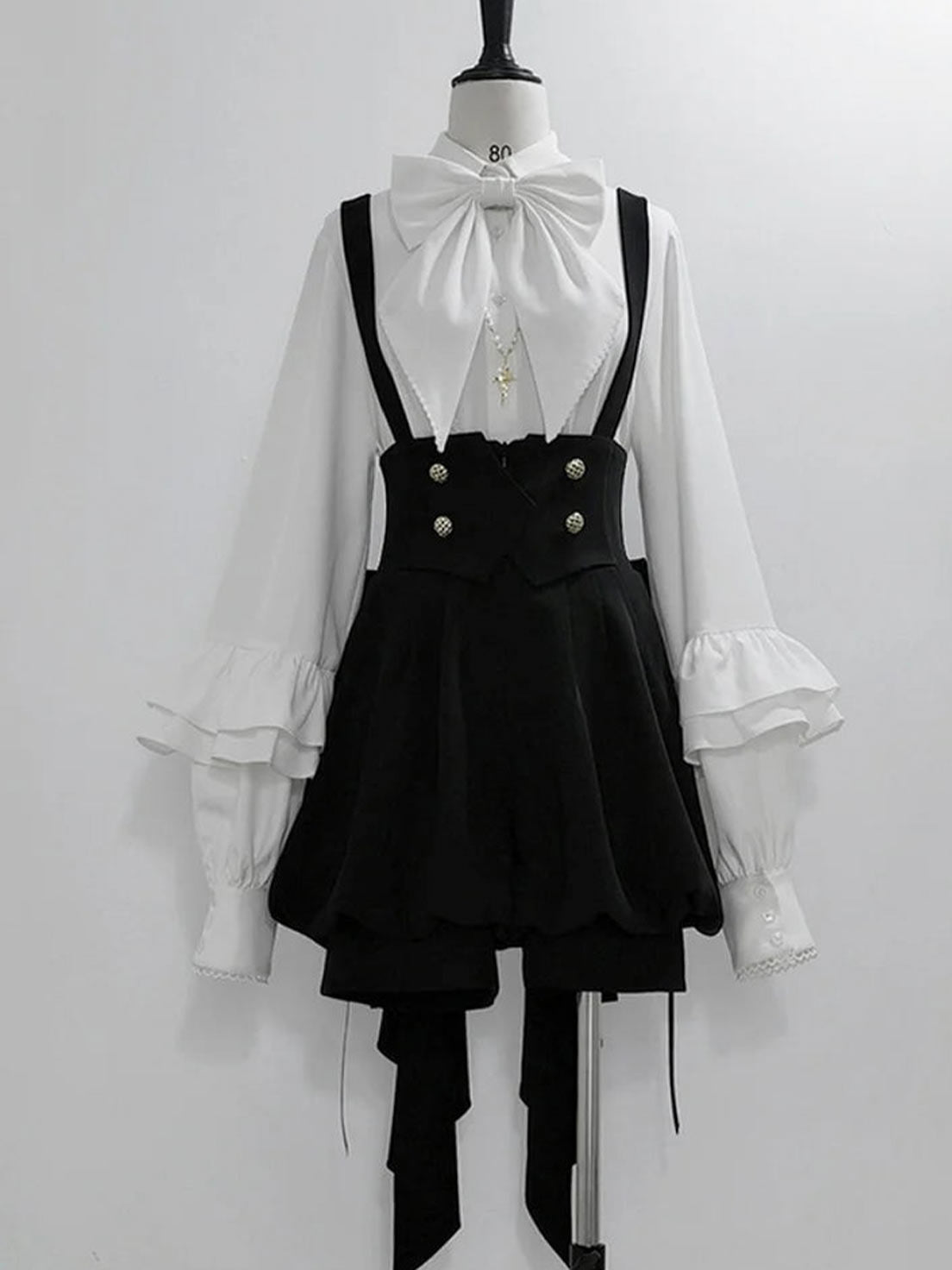 Ouji Fashion Lolita Vintage British Style Elegant Dark Cute Prince Shorts Set Blouse Shirt Outfit