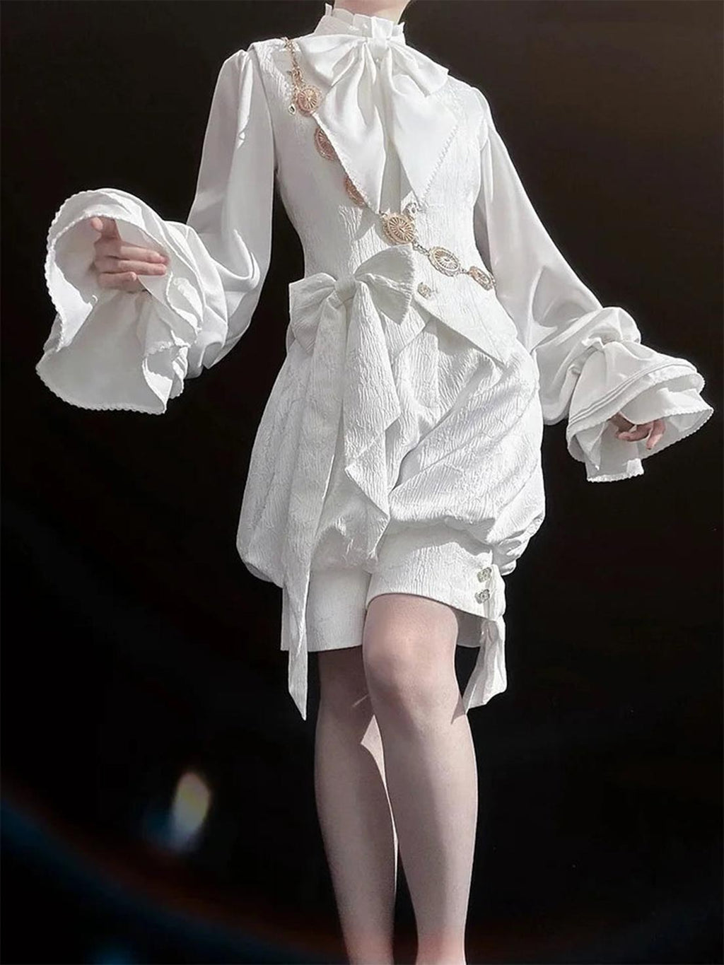 Ouji Fashion Lolita White Moonlight Vintage Cute Cool Elegant Prince Style Vest Outfit